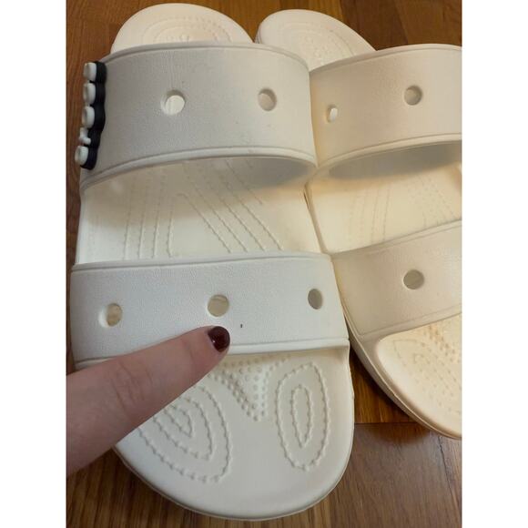 Crocs Comfort Women’s 11 Men’s 9 White Unisex Classic Slip-on Sandal Beach Vaca - Picture 2 of 4